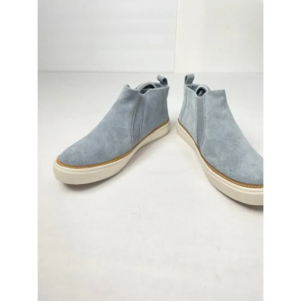 TOMS Suede Chelsea Sneaker Booties Ice Blue Womens 9 Casual Comfort Shoes Resort